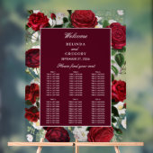 Bourgondië Bloemen Waterverf Trouwstoel Grafiek Acryl Bord (Neutraal)