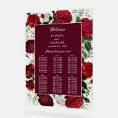 Bourgondië Bloemen Waterverf Trouwstoel Grafiek Acryl Bord (Hoek)