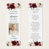 Bourgondië Bloemenfoto Begrafenismonument Bladwijz Mini Visitekaartjes (Voorkant /achterkant)