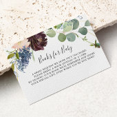 Bourgondië Bloemengroen Baby shower Boekaanvraag Informatiekaartje
