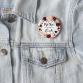 Bourgondië Bloemenkrans Moeder van de bruid bruide Ronde Button 5,7 Cm (In situ)