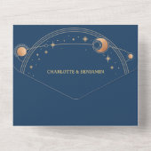 Bourgondië Bloemennacht Hemel Hemelbruiloft All In One Uitnodiging (Achterkant)