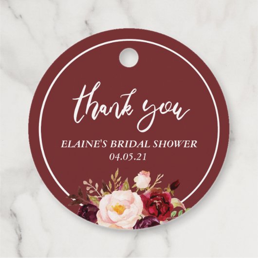 Bourgondië bloemenperkje vrijgezellenfeest dank u bedankjes labels (Achterkant)