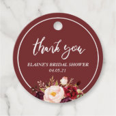 Bourgondië bloemenperkje vrijgezellenfeest dank u bedankjes labels (Voorkant)