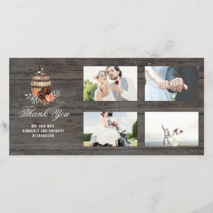 Bourgondië Bloemenvat Rustiek Dank u bruiloft Bedankkaart