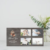 Bourgondië Bloemenvat Rustiek Dank u bruiloft Bedankkaart (Staand voorkant)