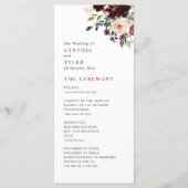 Bourgondië & blos bloemenbruiloft programma programmakaart (Voorkant)