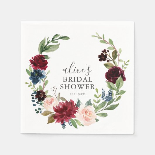 Bourgondië Blue Garden Vrijgezellenfeest Servet (Voorkant)