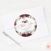 Bourgondië Blush Bloemen Bat Mitzvah Ster van Davi Ronde Sticker (Envelop)