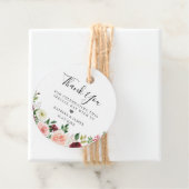 Bourgondië Blush Bloemen Boeket Bruiloft Bedankjes Labels (In situ)