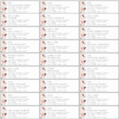 Bourgondië Blush Bloemen Bruiloft Gast Adresetiket Sticker (Voorkant)