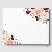  Bourgondië Blush Bloemen Bruiloft Gastenboek (Achterkant)