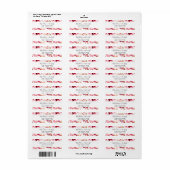 Bourgondië & Blush Bloemen Bruiloft Retouradres Etiket (Full Sheet)