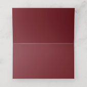 Bourgondië Blush Bloemen Goud Bruiloft Gast Naam Plaatskaartje (Binnenkant ongevouwen)