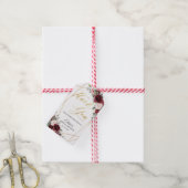 Bourgondië Blush Bloemen Goud Favor Dank u Cadeaulabel (Met Touw)