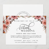 Bourgondië Blush Bloemen, online virtuele bruiloft Kaart (Voorkant / Achterkant)