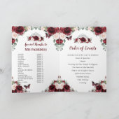 Bourgondië Blush Bloemen Quinceañera Evenementenor Programma (Binnen)