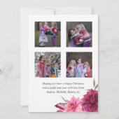 Bourgondië & Blush Bloemen Thanksgiving Fotocollag Feestdagenkaart (Achterkant)