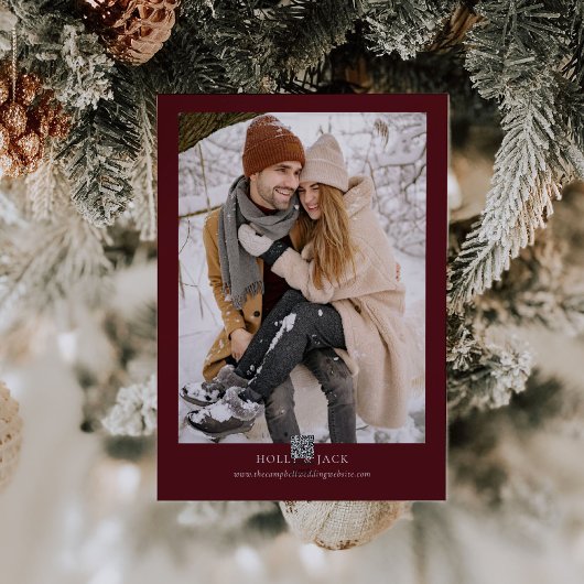 Bourgondië Blush Bloemen Winter Bruiloft Save the Kaart