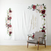 Bourgondië Blush Bloemstuk Afstudeerfoto Prop Wandkleed (In Situ (horizontaal))