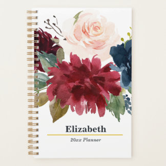 Bourgondië Blush Boho Boeket Jaarlijks Maandelijks Planner