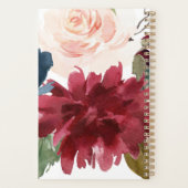 Bourgondië Blush Boho Boeket Jaarlijks Maandelijks Planner (Achterkant)