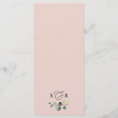 Bourgondië Blush Bruiloft Dank u Letter Kaart (Achterkant)