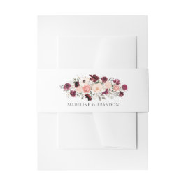 Bourgondië Blush Elegante bruiloft Uitnodigingen Wikkel