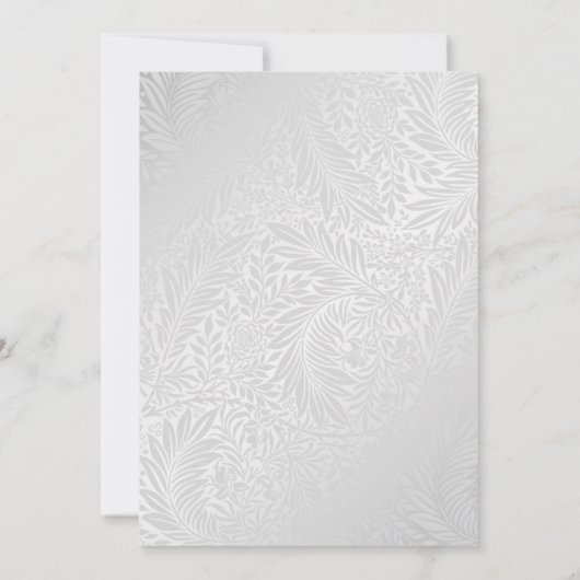 Bourgondië Blush en Zilver Bloemen Verlovingsfeest Kaart (Achterkant)