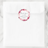 Bourgondië & Blush Floral krans bruiloft dank u Ronde Sticker (Tas)