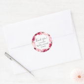 Bourgondië & Blush Floral krans bruiloft dank u Ronde Sticker (Envelop)