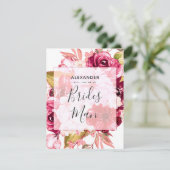 Bourgondië & Blush Floral wordt mijn bruidsman Kaart (Staand voorkant)