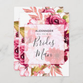 Bourgondië & Blush Floral wordt mijn bruidsman Kaart (Voorkant / Achterkant)
