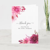 Bourgondië & Blush herfst Herfst bloemenbruiloft f Bedankkaart (Voorkant)