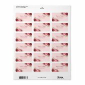 Bourgondië Blush Modern Waterverf Bloemen Etiket (Full Sheet)
