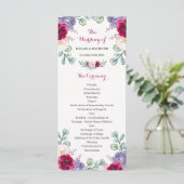 Bourgondië Blush Navy Bloom Bloemen Bruiloft Progr (Staand voorkant)