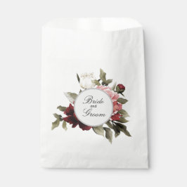 Bourgondië & Blush Pioenroos Boeket Favor Zakje