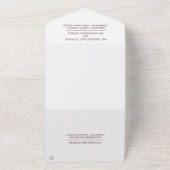 Bourgondië & Blush Romantisch Bloemen Bruiloft All In One Uitnodiging (Buitenkant)