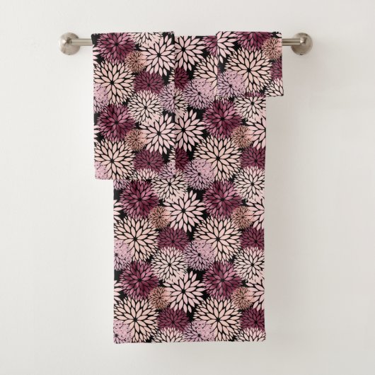 Bourgondië Blush roze bloemen Bad Handdoek (Insitu)