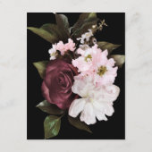 Bourgondië Blush Roze Bloemen Bruiloft Behuizing K Informatiekaartje (Achterkant)