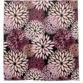 Bourgondië Blush roze bloemen Douchegordijn (Voorkant)