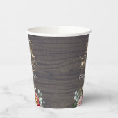 Bourgondië Blush Roze Bloemen Herfst In Liefde Rus Papieren Bekers (Links)