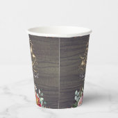 Bourgondië Blush Roze Bloemen Herfst In Liefde Rus Papieren Bekers (Rechts)