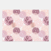 Bourgondië Blush roze bloemen Inpakpapier Vel (Voorkant 2)
