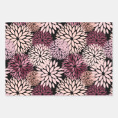 Bourgondië Blush roze bloemen Inpakpapier Vel (Voorkant)