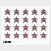 Bourgondië Blush roze bloemen Ster Sticker (Vel)