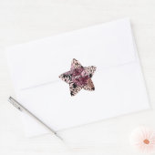Bourgondië Blush roze bloemen Ster Sticker (Envelop)