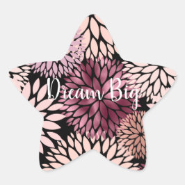 Bourgondië Blush roze bloemen Ster Sticker