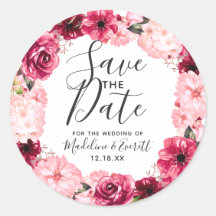 Bourgondië & Blush Roze Bloemkrans Save the Date