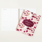 Bourgondië & Blush Roze Chique Bloemen Huwelijkspl Planner (Display)